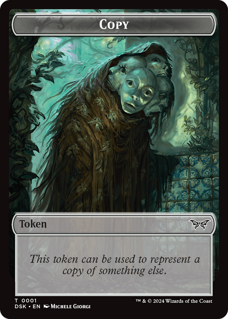 Horror // Copy Double-Sided Token [Duskmourn: House of Horror Tokens] | Good Games Cannington