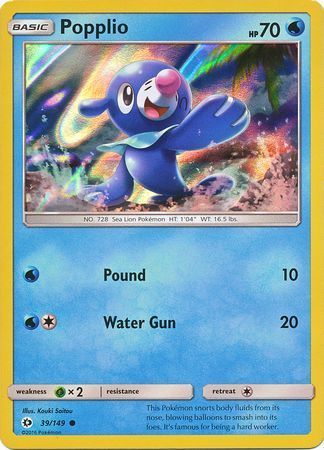 Popplio (39/149) (Water Web Holo) [Sun & Moon: Base Set] | Good Games Cannington