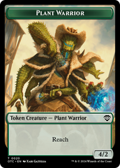 Plant Warrior // Plant Double-Sided Token [Outlaws of Thunder Junction Commander Tokens] | Good Games Cannington