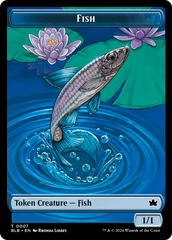 Fish // Warren Warleader Double-Sided Token [Bloomburrow Tokens] | Good Games Cannington