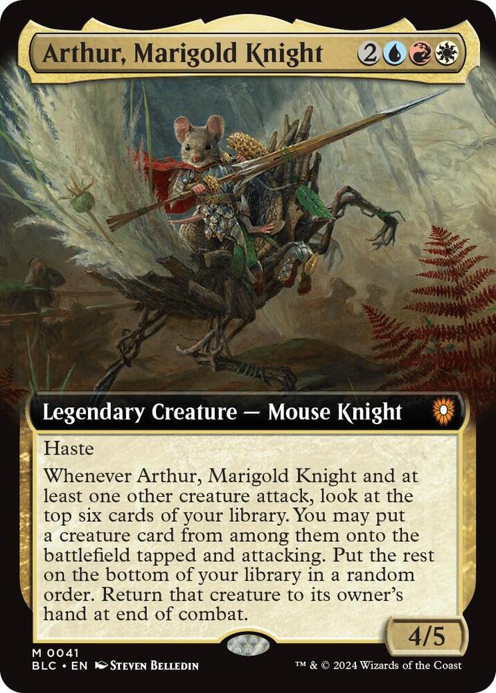 Arthur Marigold Knight Extended Art 41 (Commander: Bloomburrow)  - Foil | Good Games Cannington