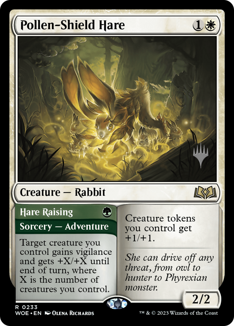 Pollen-Shield Hare // Hare Raising (Promo Pack) [Wilds of Eldraine Promos] | Good Games Cannington