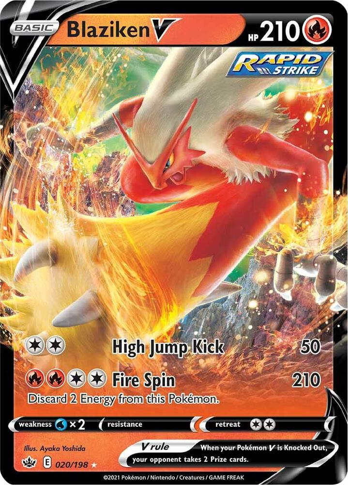 Blaziken V 020/198 (SWSH06: Chilling Reign)  - Holofoil | Good Games Cannington