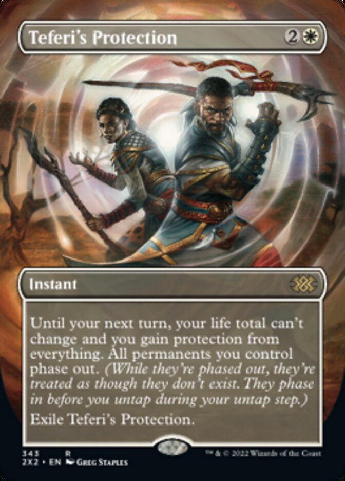 Teferi's Protection (Borderless Alternate Art) [Double Masters 2022] | Good Games Cannington