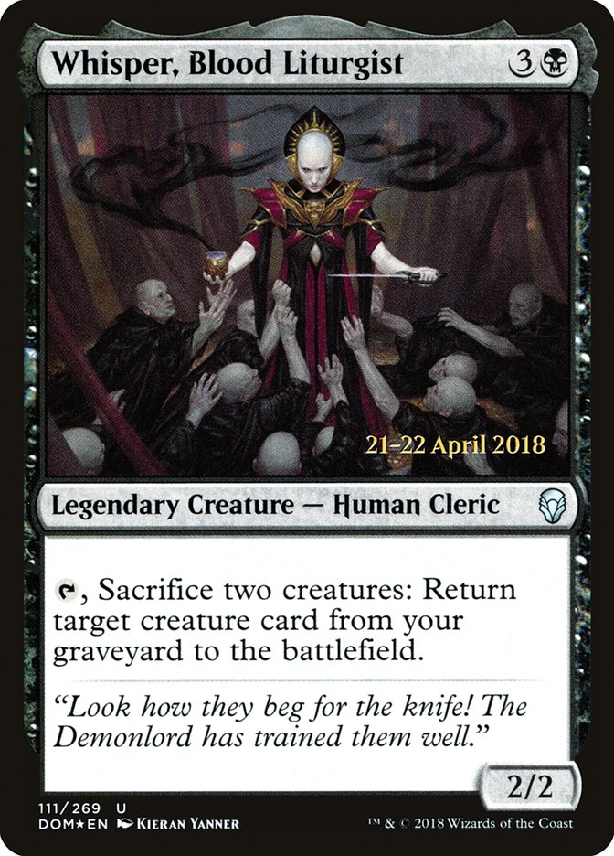 Whisper, Blood Liturgist [Dominaria Prerelease Promos] | Good Games Cannington