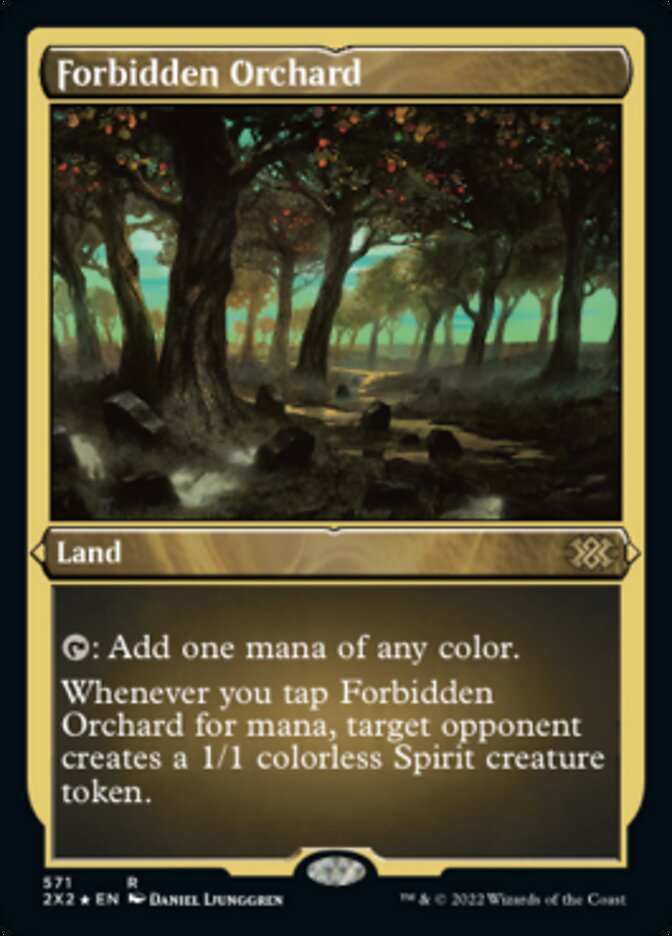 Forbidden Orchard (Foil Etched) [Double Masters 2022] | Good Games Cannington