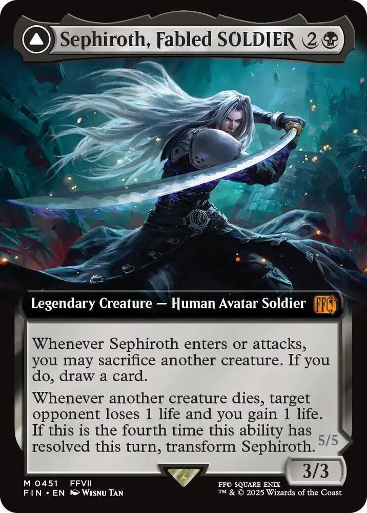 Sephiroth, Fabled SOLDIER // Sephiroth, One-Winged Angel 451/309 (FINAL FANTASY)  - Extended Art Foil | Good Games Cannington