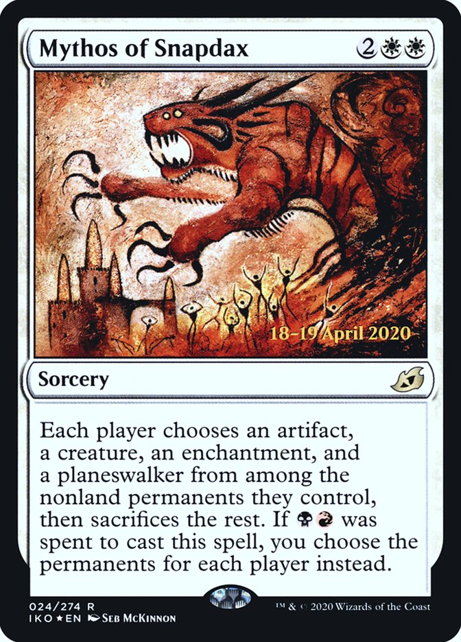 Mythos of Snapdax [Ikoria: Lair of Behemoths Prerelease Promos] | Good Games Cannington