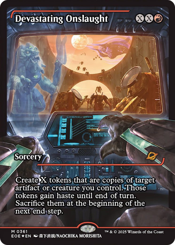 Devastating Onslaught (0361) (Showcase) [Edge of Eternities] | Good Games Cannington