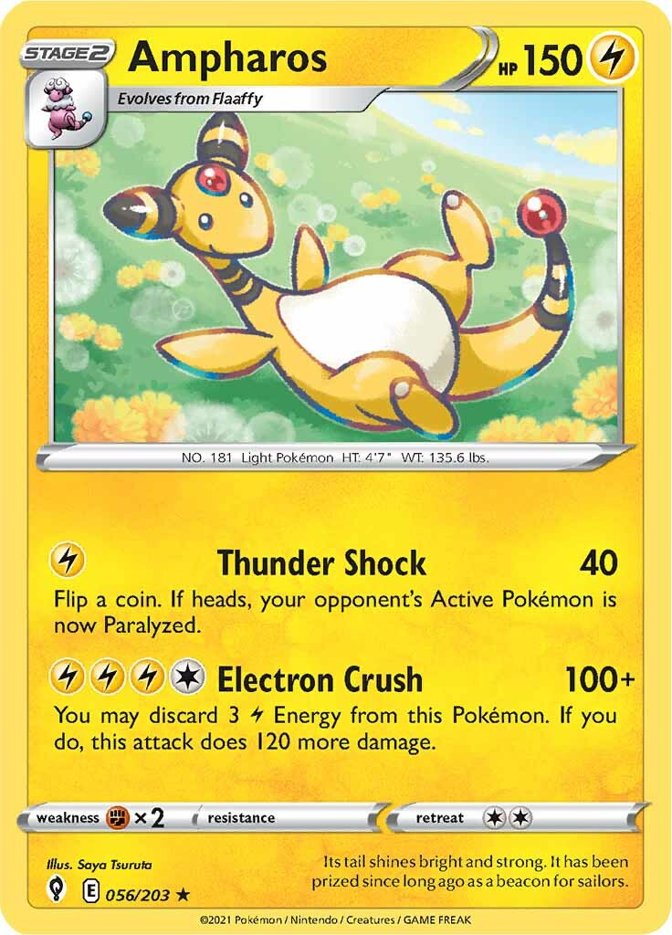 Ampharos (056/203) [Sword & Shield: Evolving Skies] | Good Games Cannington