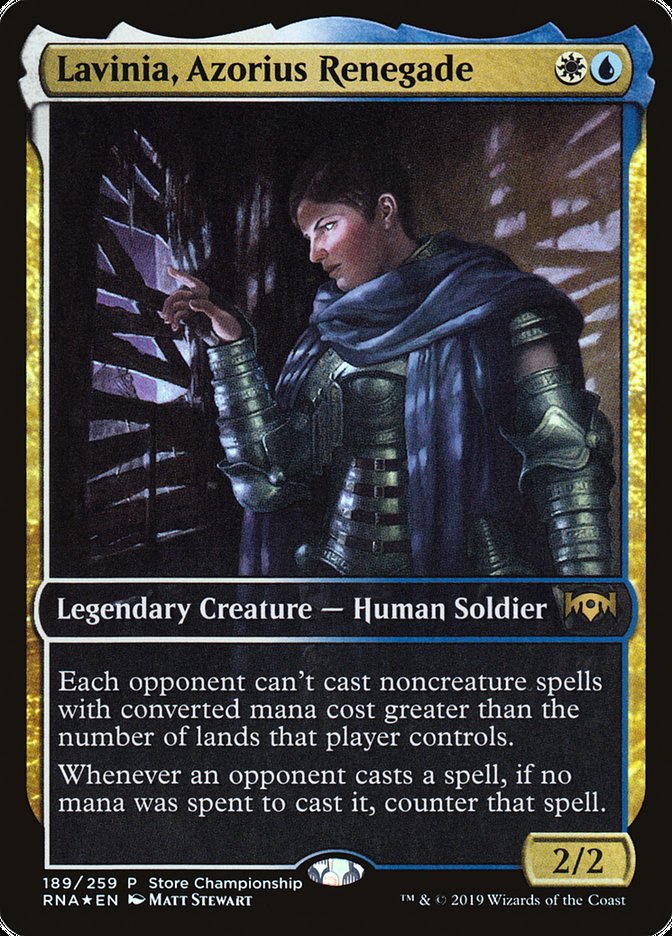 Lavinia, Azorius Renegade (Store Championship) (Full Art) [Ravnica Allegiance Promos] | Good Games Cannington