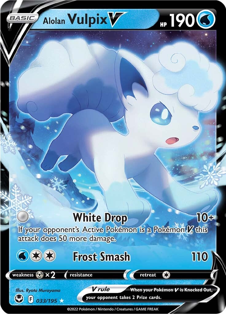 Alolan Vulpix V (033/195) [Sword & Shield: Silver Tempest] | Good Games Cannington