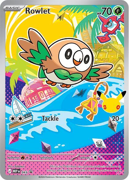 Rowlet 043 (ME: Mega Evolution Promo)  - Holofoil | Good Games Cannington