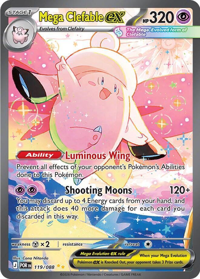Mega Clefable ex 119/088 (ME03: Perfect Order)  - Holofoil | Good Games Cannington