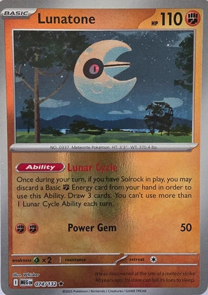 Lunatone 074/132 (ME01: Mega Evolution)  - Reverse Holofoil | Good Games Cannington