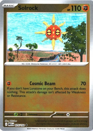 Solrock 075/132 (ME01: Mega Evolution)  - Reverse Holofoil | Good Games Cannington