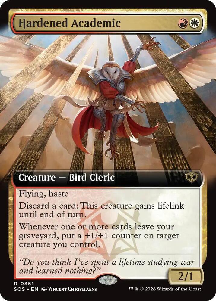 Hardened Academic 351 (Secrets of Strixhaven)  - Extended Art Foil | Good Games Cannington