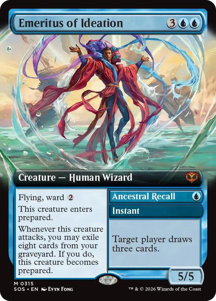 Emeritus of Ideation // Ancestral Recall 315 (Secrets of Strixhaven)  - Extended Art Foil | Good Games Cannington