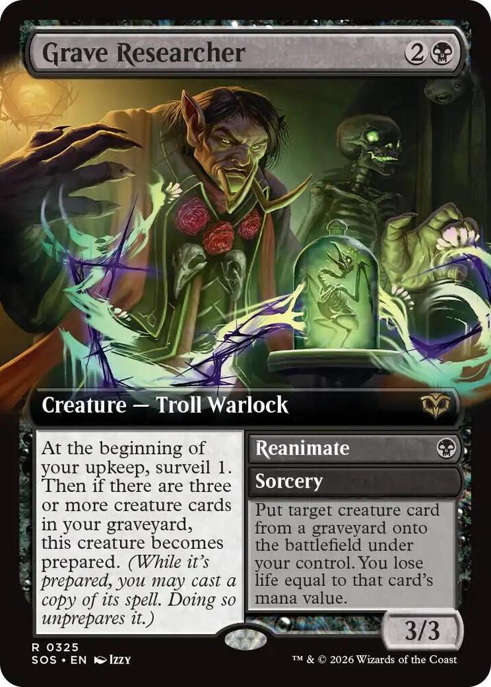 Grave Researcher // Reanimate 85 (Secrets of Strixhaven)  - Extended Art Foil | Good Games Cannington