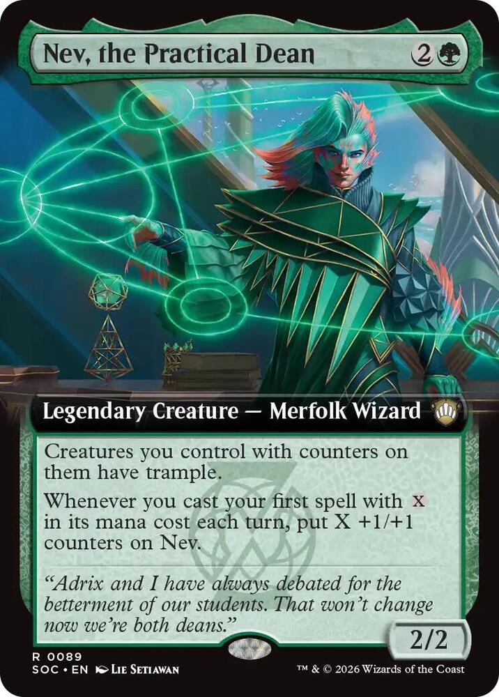 Nev the Practical Dean Extended Art 89 (Commander: Secrets of Strixhaven)  - Extended Art | Good Games Cannington