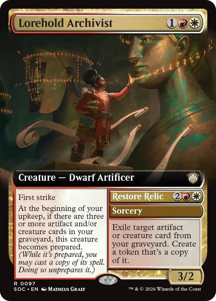 Lorehold Archivist // Restore Relic 97 (Commander: Secrets of Strixhaven)  - Extended Art | Good Games Cannington