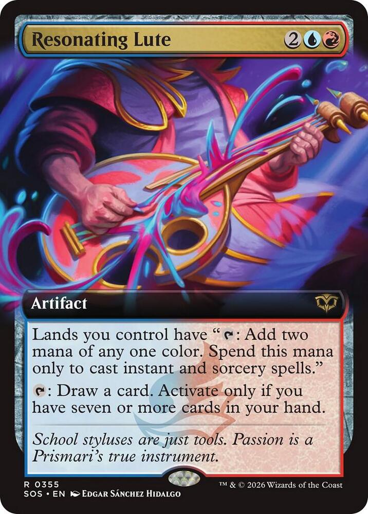 Resonating Lute Extended Art 355 (Secrets of Strixhaven)  - Foil | Good Games Cannington