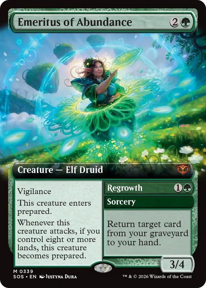 Emeritus of Abundance // Regrowth 339 (Secrets of Strixhaven)  - Extended Art Foil | Good Games Cannington