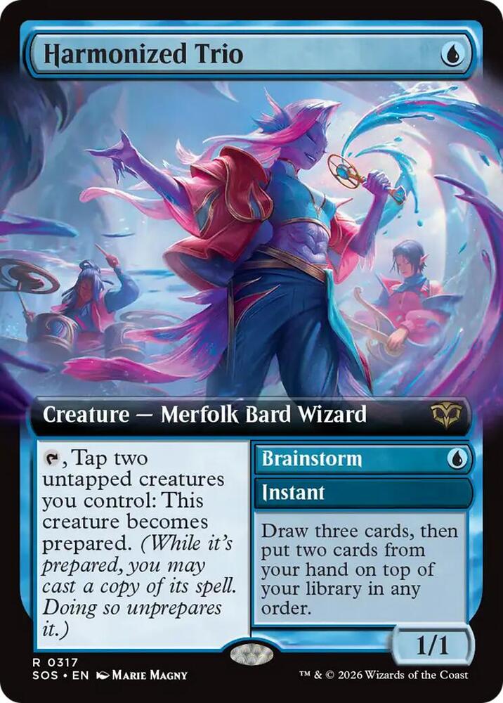Harmonized Trio // Brainstorm 317 (Secrets of Strixhaven)  - Extended Art Foil | Good Games Cannington