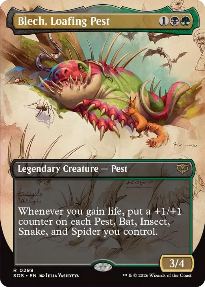 Blech Loafing Pest Borderless 298 (Secrets of Strixhaven)  - Foil | Good Games Cannington