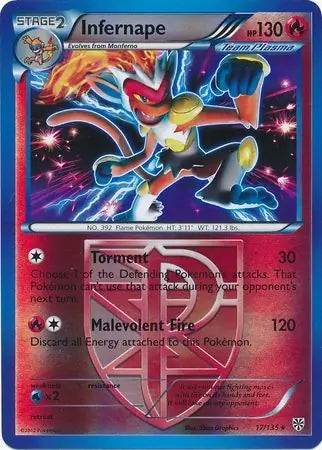 Infernape Team Plasma 17/135 (Plasma Storm)  - Reverse Holofoil | Good Games Cannington