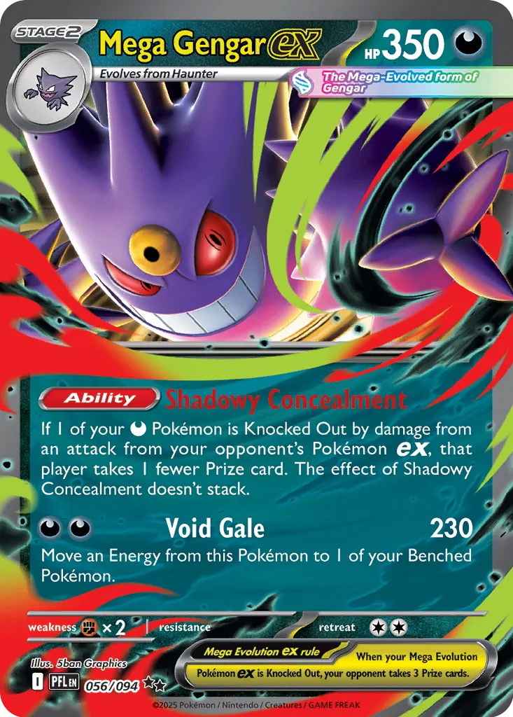 Mega Gengar ex 056/094 (ME02: Phantasmal Flames)  - Holofoil | Good Games Cannington