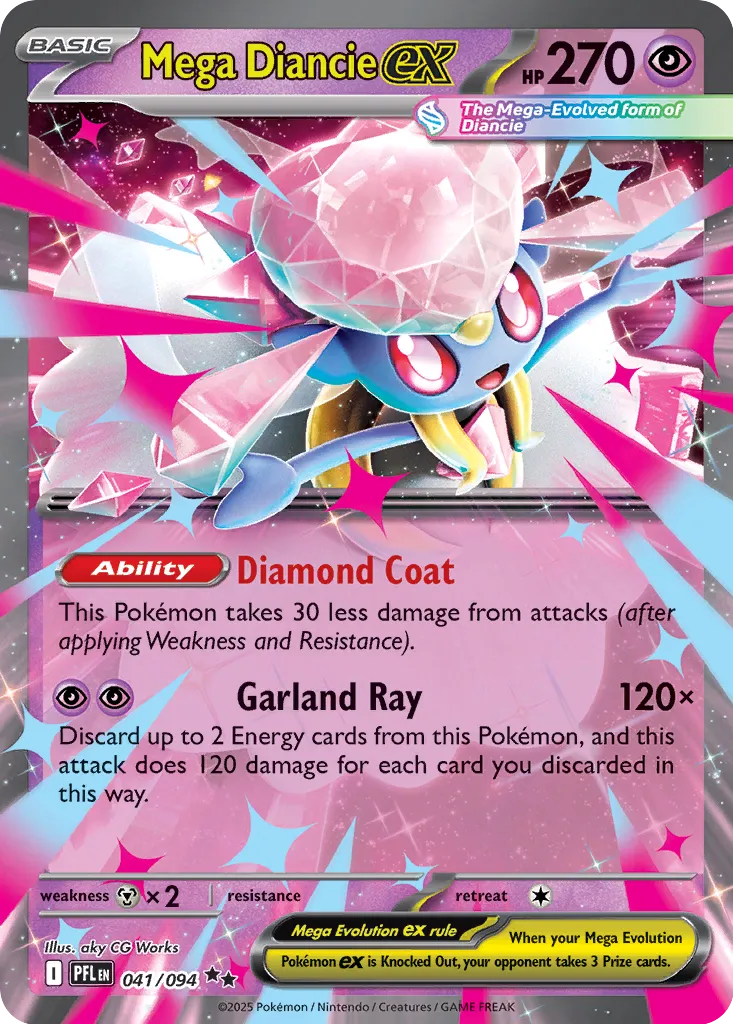 Mega Diancie ex 041/094 (ME02: Phantasmal Flames)  - Holofoil | Good Games Cannington