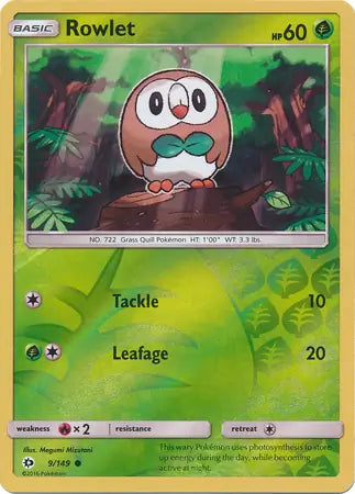 Rowlet 9/149 (SM Base Set)  - Reverse Holofoil | Good Games Cannington
