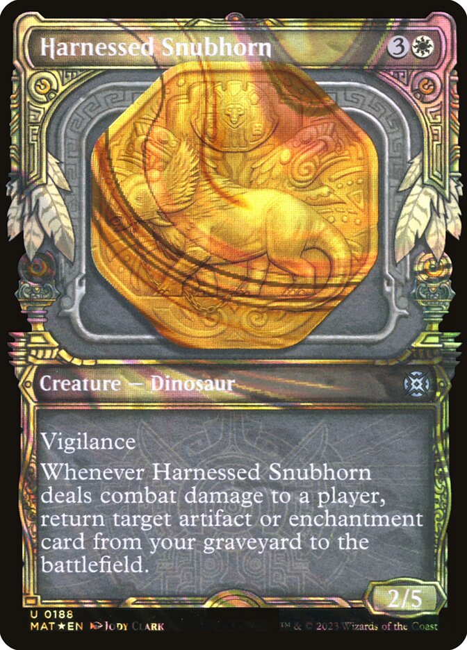 Harnessed Snubhorn 188/50 (March of the Machine: The Aftermath)  - Showcase Halo Foil | Good Games Cannington