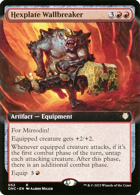 Hexplate Wallbreaker 52 (Commander: Phyrexia: All Will Be One)  - Extended Art | Good Games Cannington