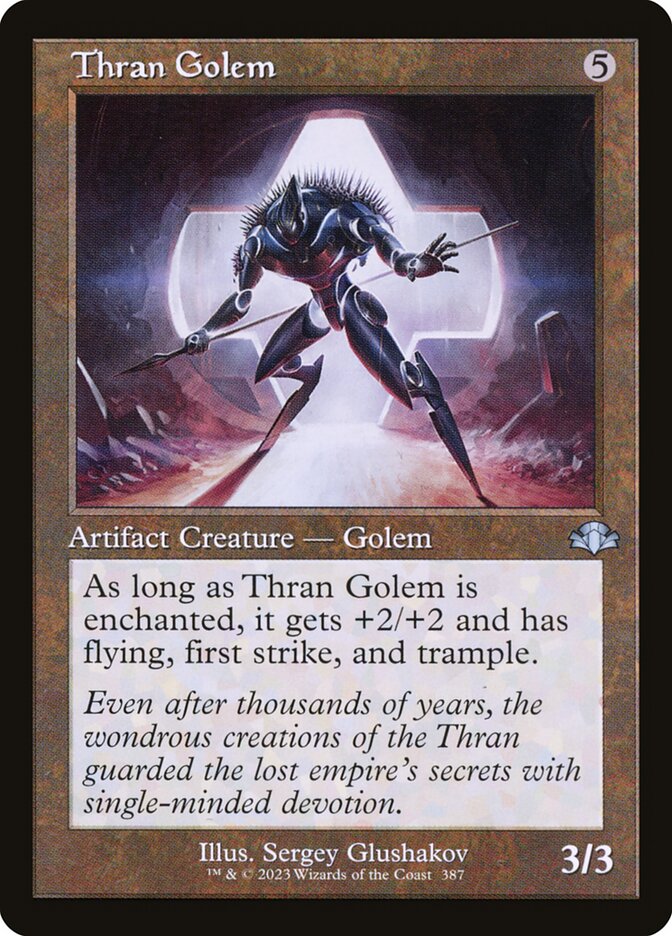 Thran Golem 387/261 (Dominaria Remastered)  - Retro Foil | Good Games Cannington