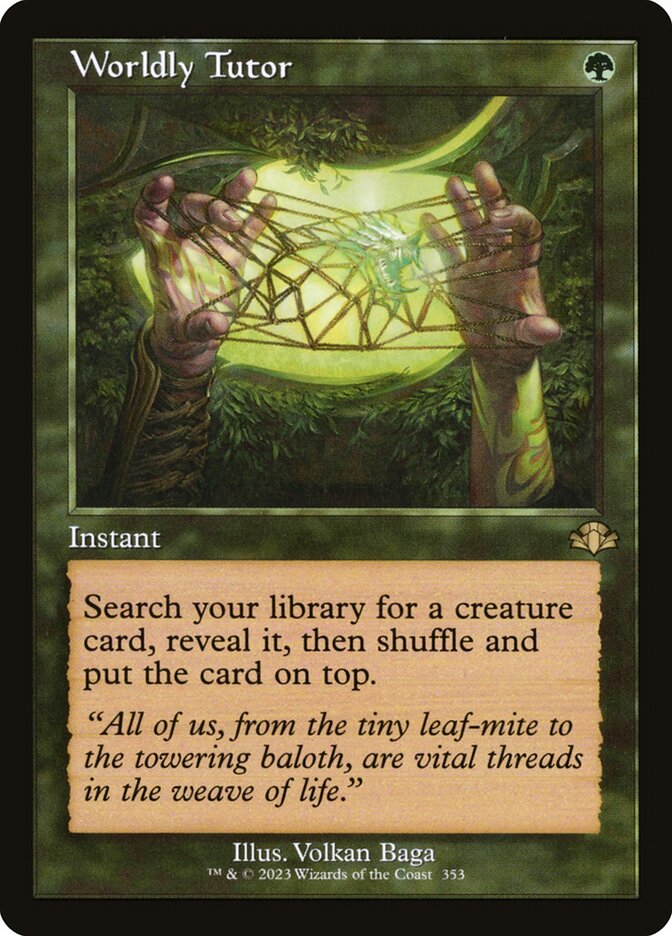 Worldly Tutor 353/261 (Dominaria Remastered)  - Retro | Good Games Cannington