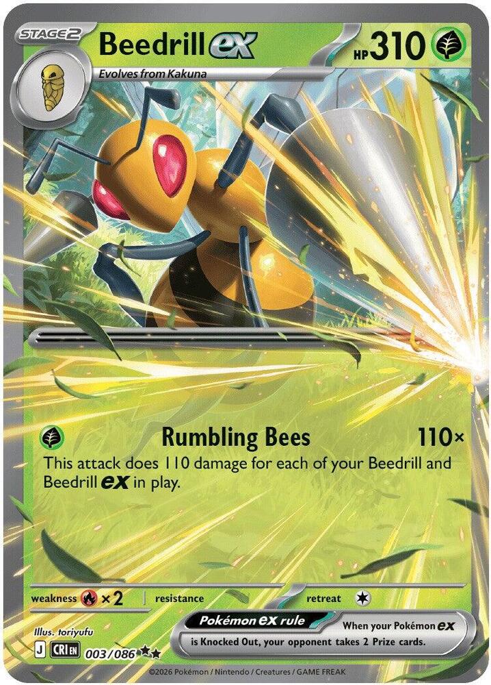 Beedrill ex 003/086 (ME04: Chaos Rising)  - Holofoil | Good Games Cannington