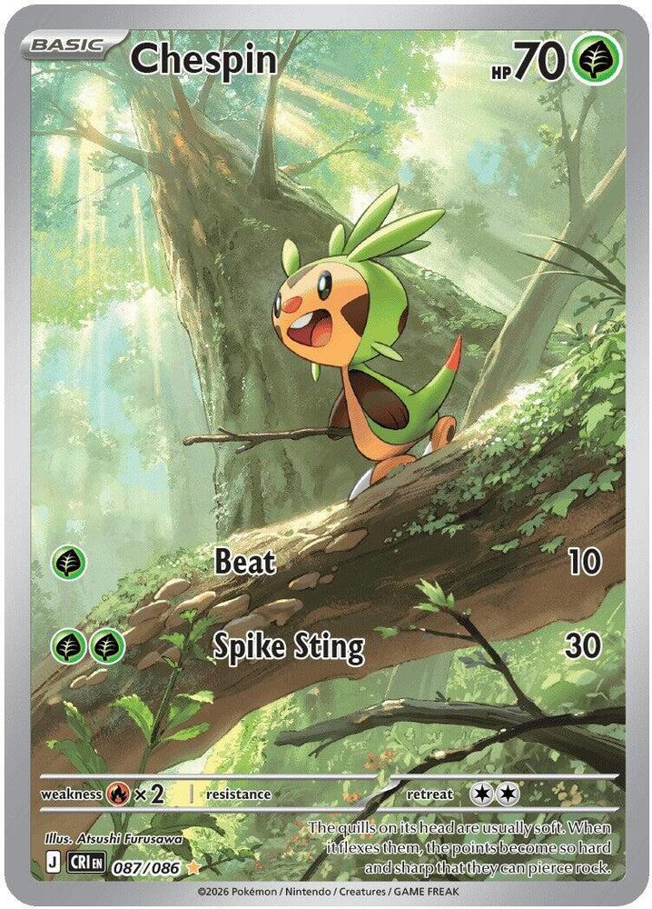 Chespin 087/086 (ME04: Chaos Rising)  - Holofoil | Good Games Cannington