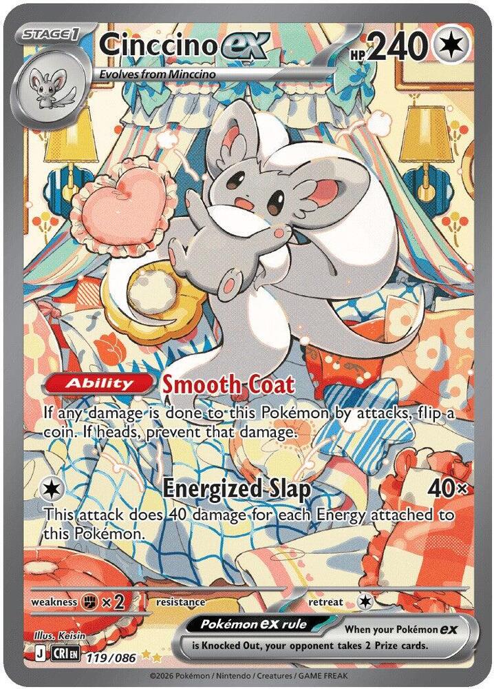 Cinccino ex 119/086 (ME04: Chaos Rising)  - Holofoil | Good Games Cannington