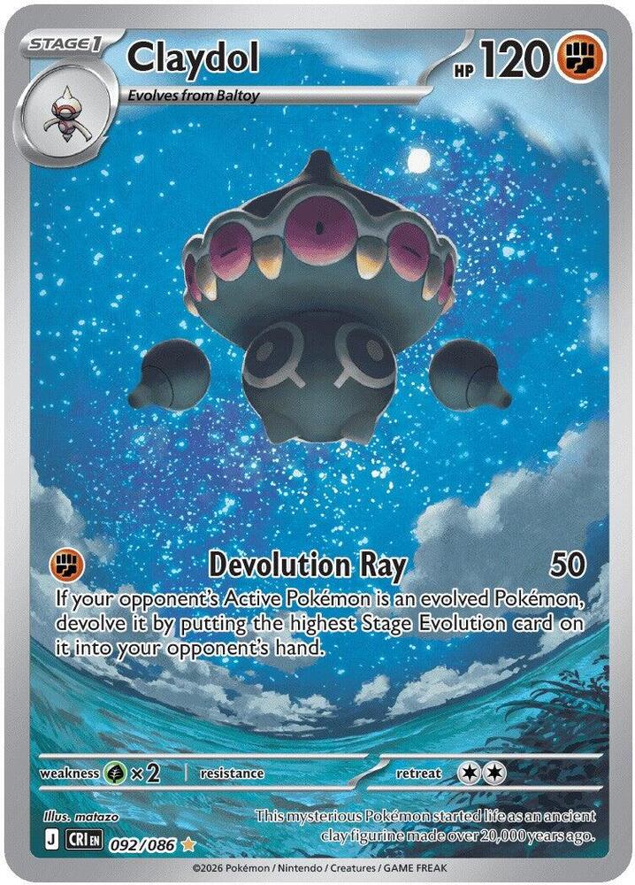 Claydol 092/086 (ME04: Chaos Rising)  - Holofoil | Good Games Cannington