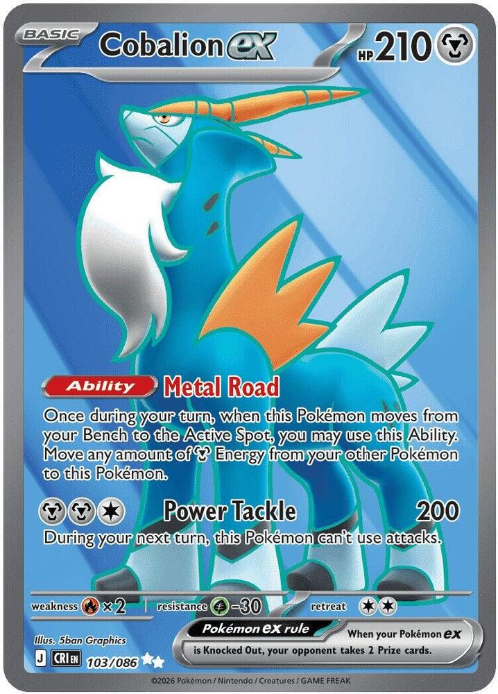 Cobalion ex 103/086 (ME04: Chaos Rising)  - Holofoil | Good Games Cannington