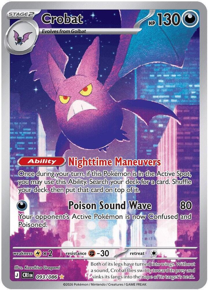 Crobat 093/086 (ME04: Chaos Rising)  - Holofoil | Good Games Cannington