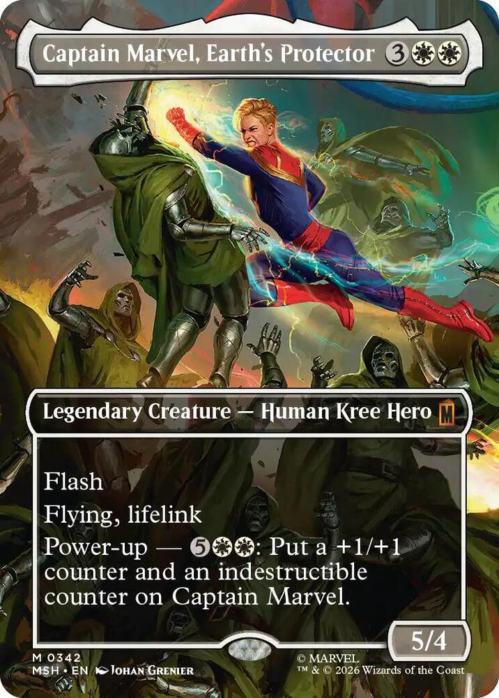 Captain Marvel, Earth's Protector 342 (Marvel Super Heroes)  - Borderless Foil | Good Games Cannington
