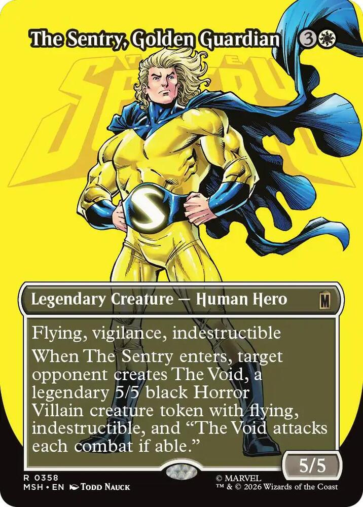 The Sentry, Golden Guardian 358 (Marvel Super Heroes)  - Borderless Foil | Good Games Cannington