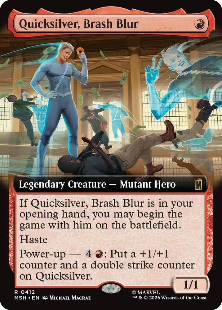 Quicksilver, Brash Blur 412 (Marvel Super Heroes)  - Extended Art Foil | Good Games Cannington