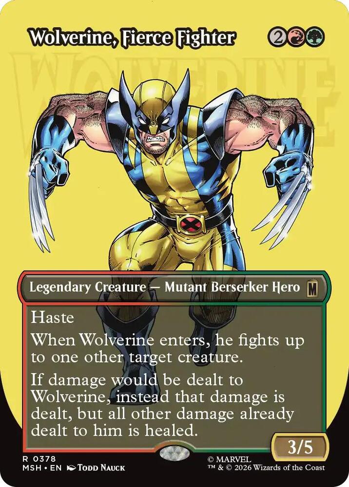 Wolverine, Fierce Fighter 378 (Marvel Super Heroes)  - Borderless Foil | Good Games Cannington