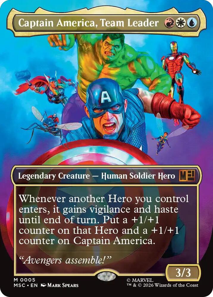 Captain America, Team Leader 5 (Commander: Marvel Super Heroes)  - Borderless | Good Games Cannington
