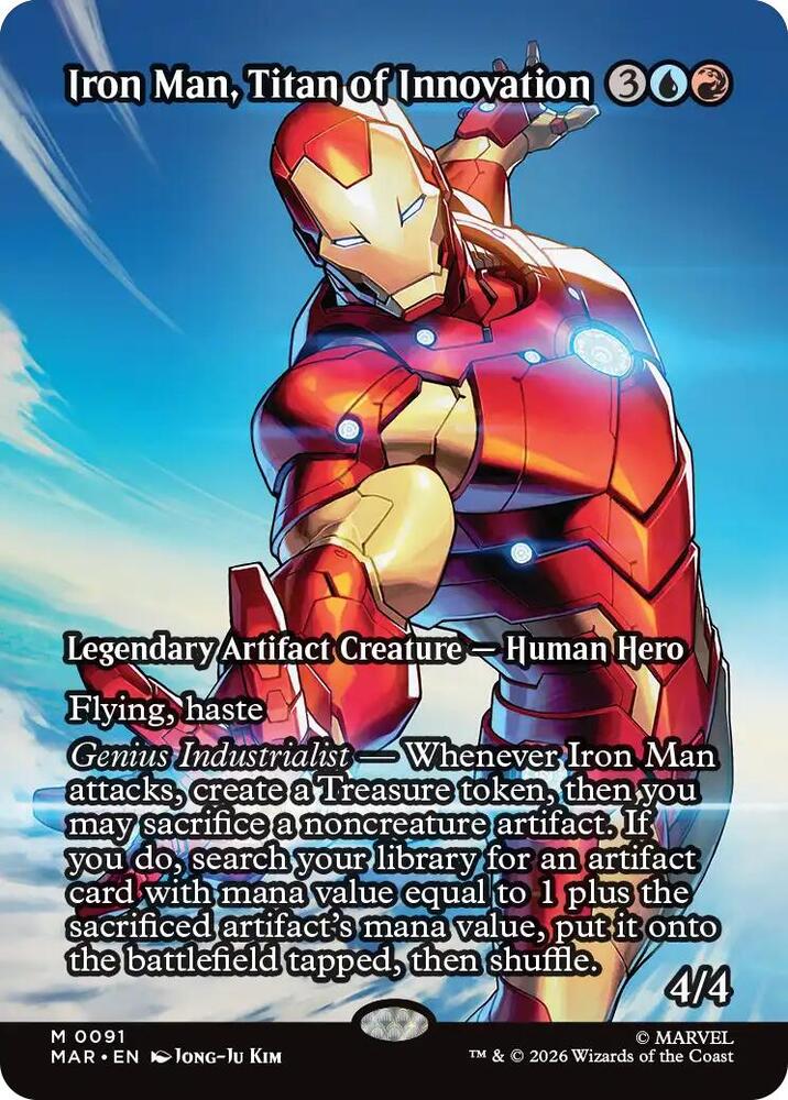 Iron Man, Titan of Innovation 91 (Marvel Universe Eternal-Legal)  - Borderless Foil | Good Games Cannington