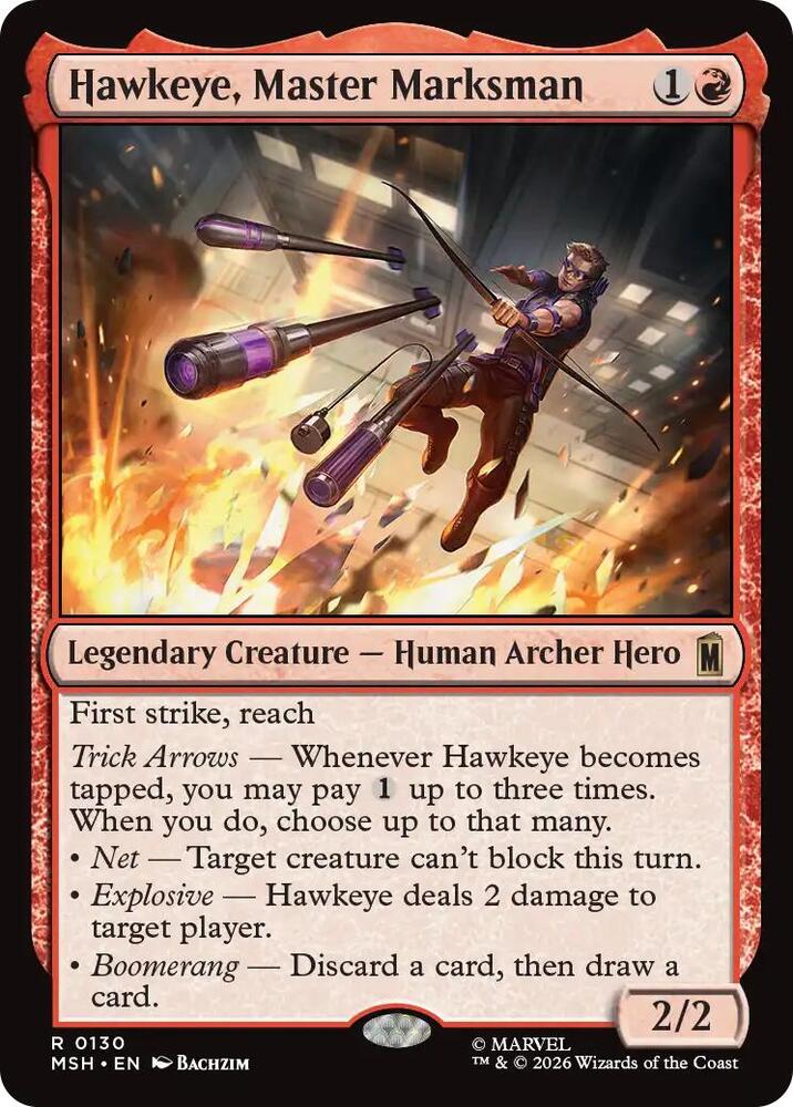 Hawkeye, Master Marksman 130 (Marvel Super Heroes)  - Foil | Good Games Cannington